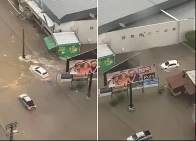 Carro é arrastado