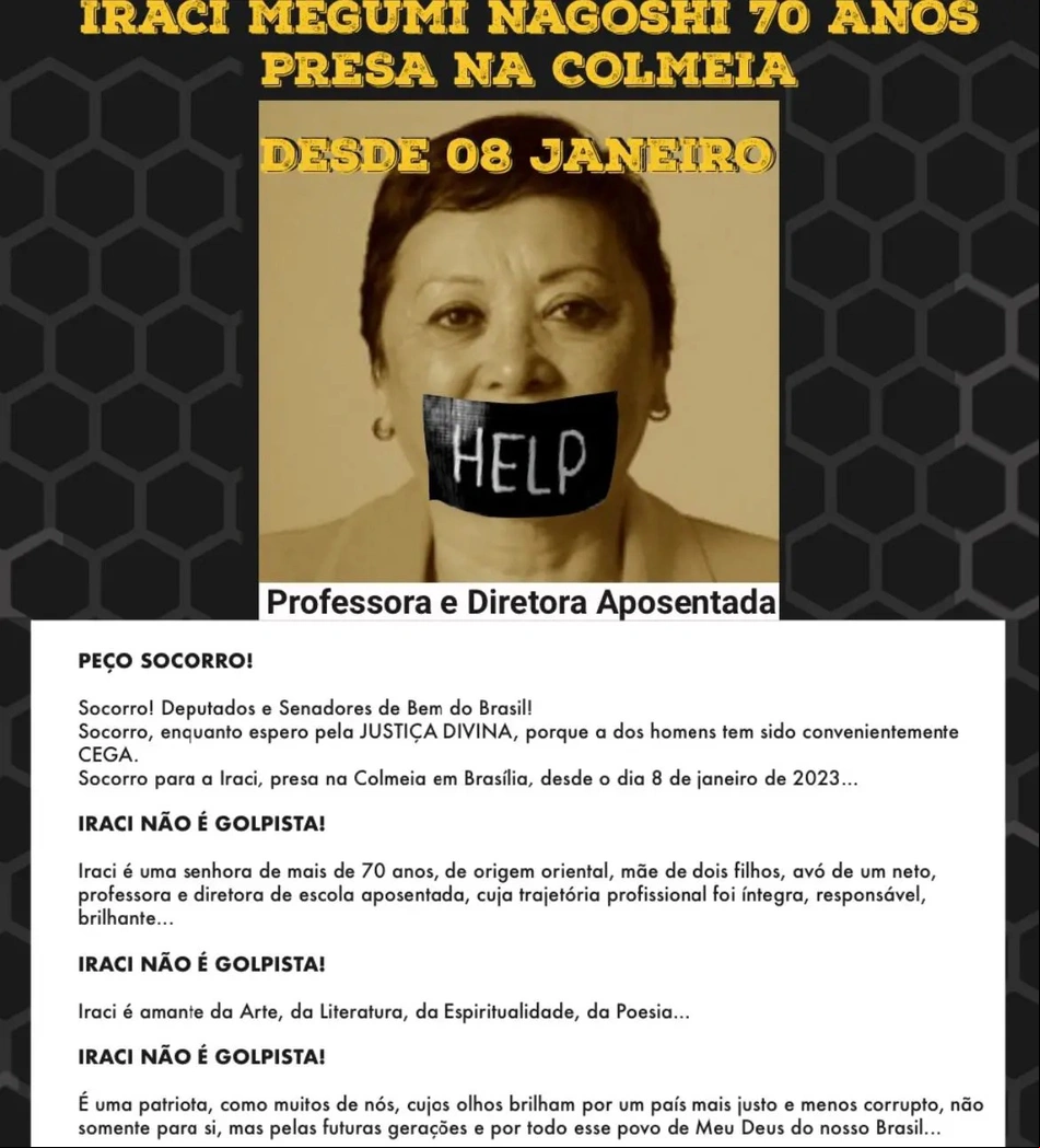 Carta de familiares em apoio a Iraci Nagoshi