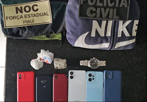 Objetos apreendidos pela Polícia Civil do Piauí